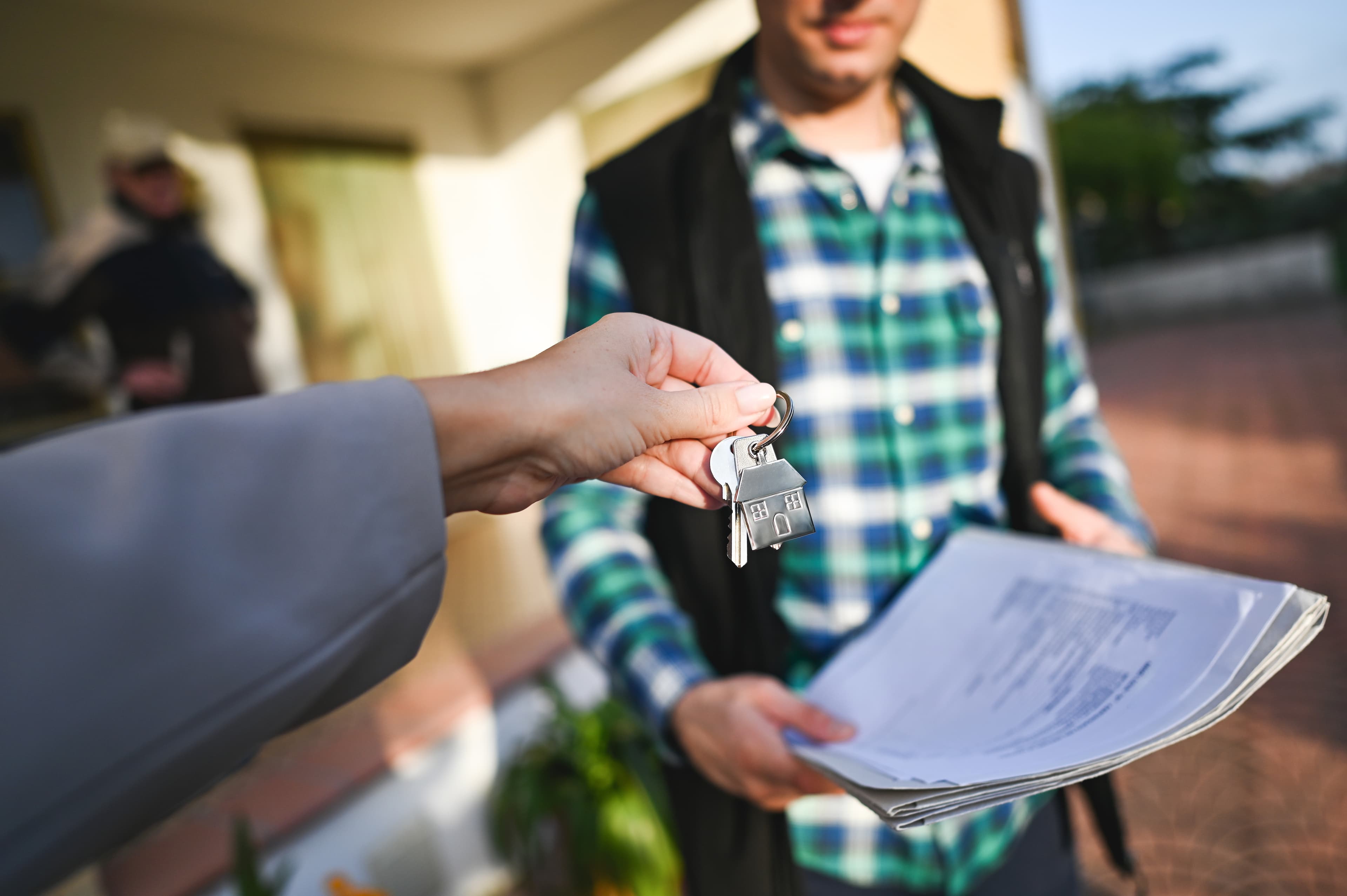 Modern house with keys